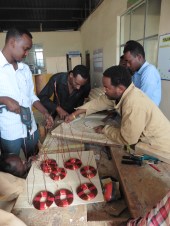 Preparing moulds to cast the stator coils in 