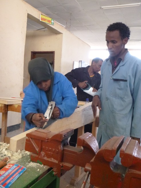 Carving the wooden blades